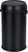 Commercial Grade Stainless Steel Kitchen Trash Can, 65L (17 Gallon) Heavy Duty Round Garbage and Recycling Bin with Fingerprint-Proof Swing Lid, Durable Indoor and Outdoor Use