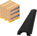 Kable Kontrol Drop Over Floor Cord Cover – 36” Inch Long 1 Channel Cable or Wire Protector – 140 Pcs Bulk Pack - Rubber Ramp for Indoor and Outdoor Use – Black