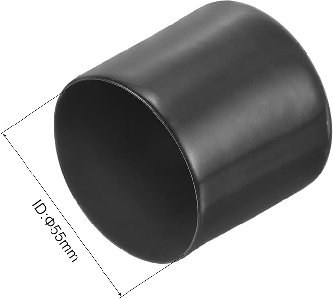 uxcell 10pcs Rubber End Caps 55mm(2 3/16") ID Vinyl Round End Cap Cover Screw Thread Protector Dark Grey
