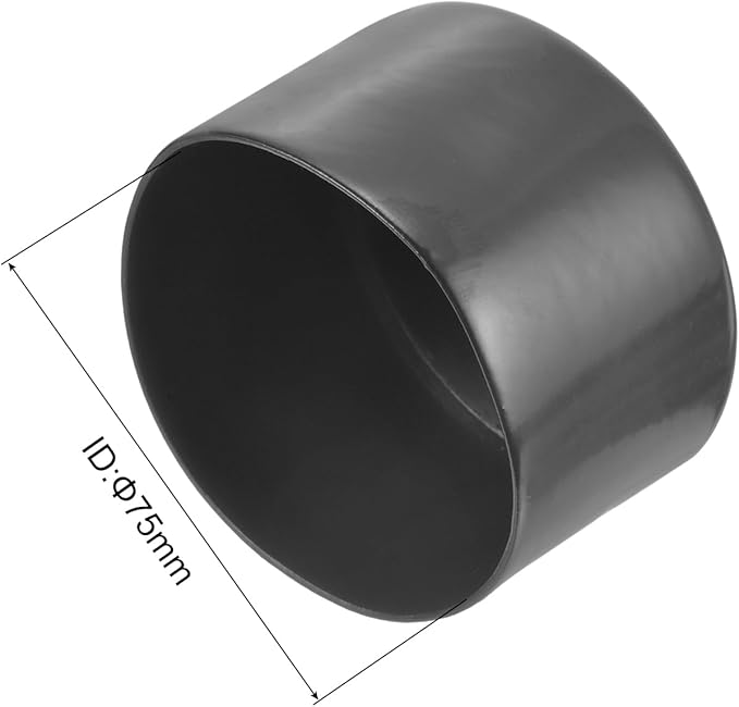 uxcell 10pcs Rubber End Caps 75mm(3") ID Vinyl Round End Cap Cover Screw Thread Protector Dark Grey