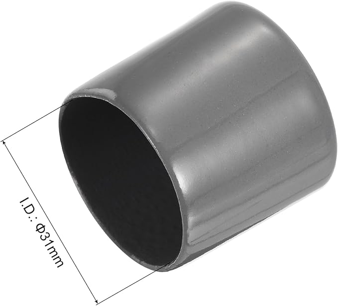 uxcell 10pcs Rubber End Caps 31mm(1.2") ID Vinyl Round End Cap Cover Screw Thread Protectors Dark Grey