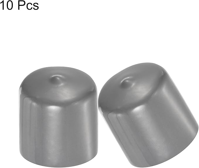 uxcell 10pcs Rubber End Caps 40mm(1 9/16") ID Vinyl Round End Cap Cover Screw Thread Protectors Dark Grey