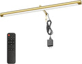 9W Picture Light Plug in, 24" Adjustable LED Art Light with Remote Control, Dimmable Wall Light for Picture Display Dartboard Art Work (Gold)