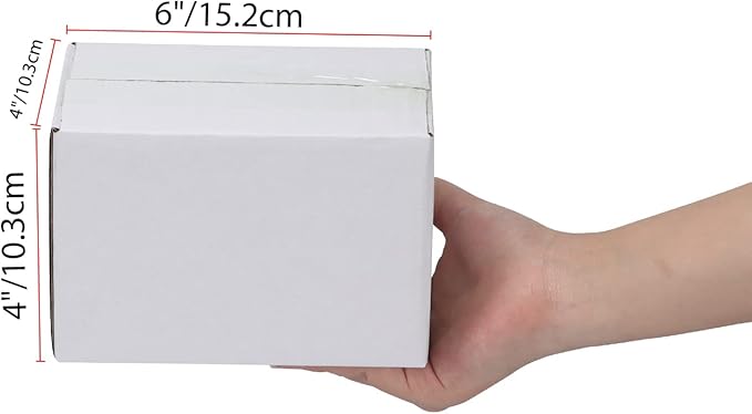 Calenzana 6x4x4 Shipping Boxes Set of 50, White Corrugated Cardboard Box for Mailing Packing Gifts Small Business