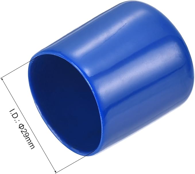 uxcell 10pcs Rubber End Caps 29mm(1 1/8") ID Vinyl Round End Cap Cover Screw Thread Protectors Blue