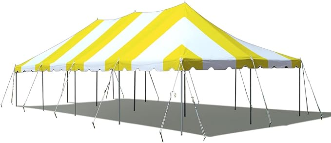 TentandTable 20' x 40' Premium Canopy Tent, Yellow/White, Outdoor Pole Tent, 80-160 Person Capacity for Parties, Weddings, Events, Commercial and Residential Use, Large Heavy Duty Vinyl Canopy Tents