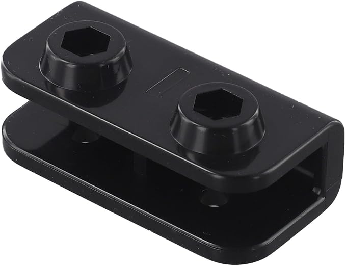 Replacement Connector for Pop-Up Gazebo, Rectangular Bracket Set Compatible with Tent Gazebo, 2-Way Fit, Black, Fits Glass Fiber Support Pole, 1/4 Pack(1Pc)