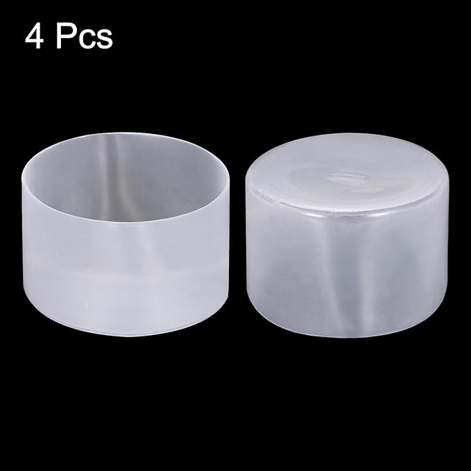 uxcell 4pcs Rubber End Caps 70mm ID Vinyl Round Tube Bolt Cap Cover Screw Thread Protectors Clear, 40mm Height
