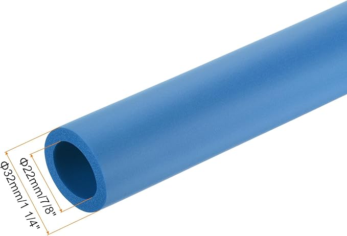 uxcell Foam Tubing for Handle Grip Support,22mm(7/8") ID 32mm(1 1/4") OD 0.3 Meter/1ft Length Blue