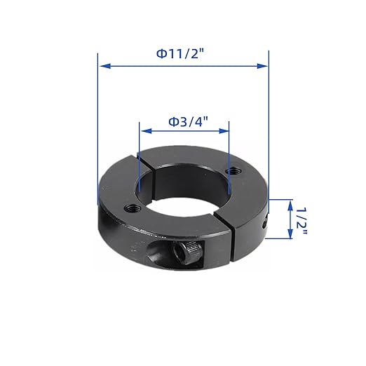 (4-Pack) Shaft Collar 3/4" Bore, 1045 Steel Double Split Clamp-On Shaft Collars Style, 1-1/2" OD, 1/2" Thickness, with M4 Set Screws