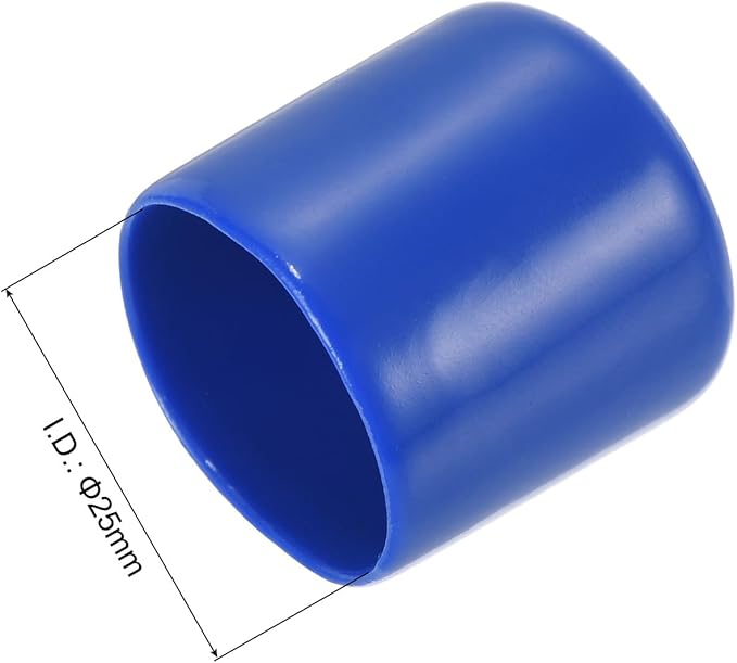 uxcell 5pcs Rubber End Caps 25mm ID Vinyl Round Tube Bolt Cap Cover Screw Thread Protectors Blue