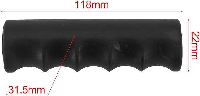 2 Pcs Rubber Wheelbarrow Handle Grips for 22-30mm Round Tubes, Non Slip Heavy Duty Replacement Wheelbarrow Handles, Garden Cart Handle Covers, Anti Skid and Shock Absorption(118 x 22mm)