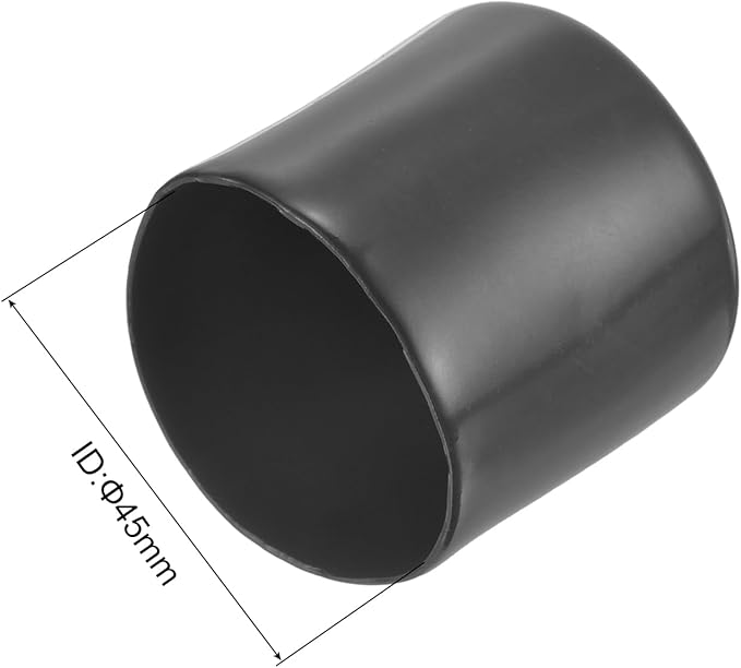 uxcell 4pcs Rubber End Caps 45mm(1 3/4") ID Vinyl Round End Cap Cover Screw Thread Protectors Dark Grey, 40mm Height