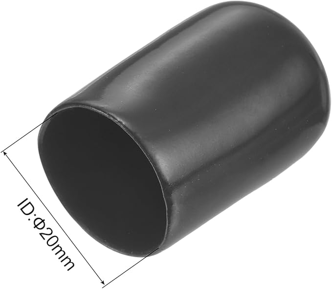 uxcell 10pcs Rubber End Caps 20mm ID Vinyl Round End Cap Cover Screw Thread Protector Dark Grey