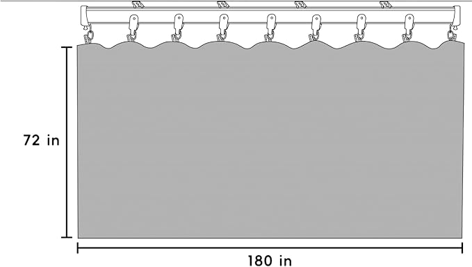 Room Divider Blackout Curtains Flexible Sliding Tracks Sets Ceiling Mounted Rod Window Curtain Privacy Separation for Bedroom Living Rooms,1 Panel Beige Drape and Black Track Set-W180xH72 in