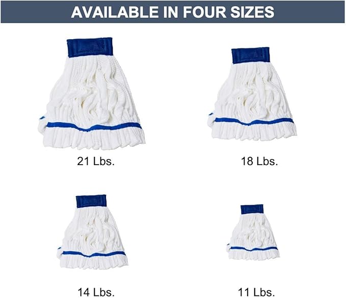 Arkwright Microfiber Tube Mop Head Replacement - Heavy Duty, Lint Free, Super Absorbent & Bleach-Safe, Janitorial Essential for Commercial & Industrial Floor Cleaning, 11 oz, White