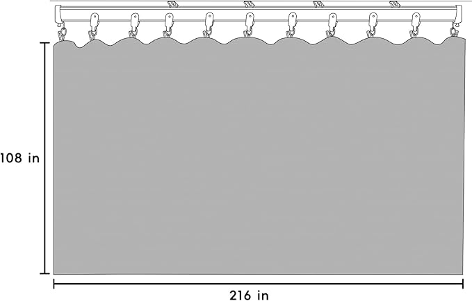 Room Divider Blackout Curtains Flexible Sliding Tracks Sets Ceiling Mounted Rod Window Curtain Privacy Separation for Bedroom Living Rooms,1 Panel Gray White Drape and Black Track Set-W216xH108 in