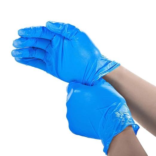 Jointown Basic Vinyl Exam Gloves-Safty Glove Latex-Free & Powder-Free, Synmax Disposable Medical Glove Small (Case of 1000, Blue)