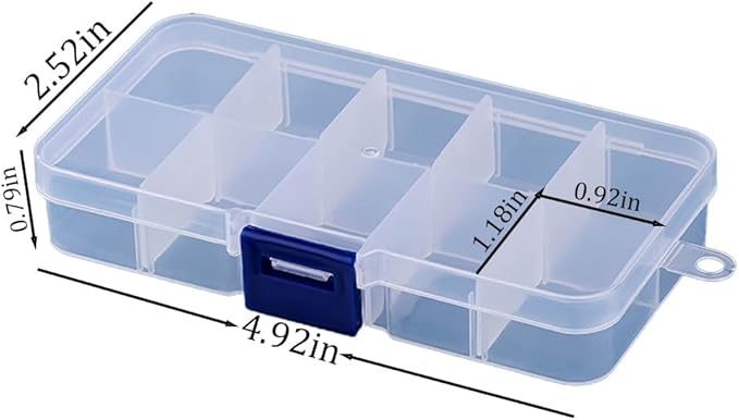 3pcs Clear Storage Small Parts Organizer Box Storage Bin With Dividers Multi Compartment for Beads Art DIY Tackle Box Organizer (10 - compartment in length)