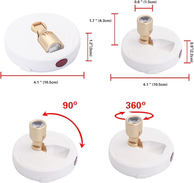 LED Spotlight, Battery Powered Picture Lights, Uplighting Indoor, Puck Lights with Remote, Stick Spot Light for Wall Display Picture Dartboard Painting Artwork Accent-2pcs