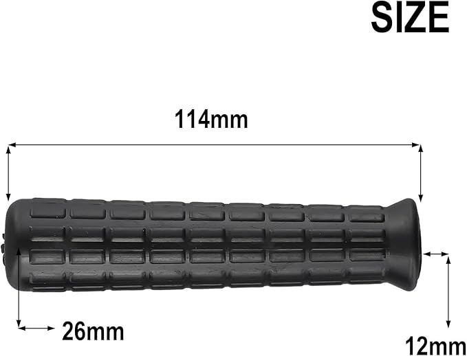 2Pcs Wheelbarrow Rubber Handles Replacement, Anti-slip Handle Grip Covers Weatherproof Handles Non-Slip Round Tubes for Garden Carts(114x12mm Black)