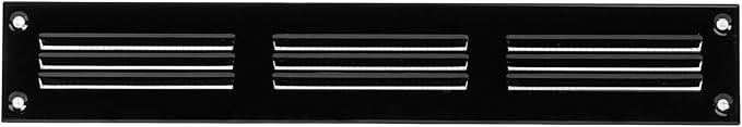 Repa Market 2-Pack Black Air Vent Cover 12" x 2" Inch (Outer Dimensions) - Steel Return Air Grilles - for Ceiling and Sidewall - HVAC - with Protection Screen (11.81" x 1.97" Inch)