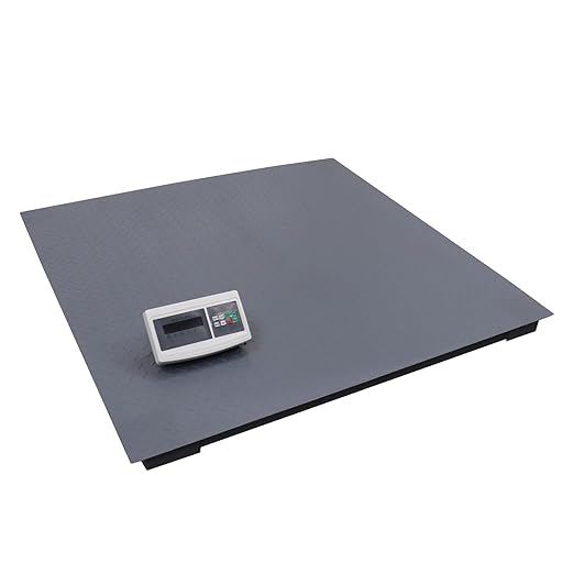 1-5T Industrial Floor Scale Heavy Duty Pallet Scales(4.92ft*4.92ft) Pallet Floor Scale with Smart Digital Indicator for Warehouse Shipping, Commercial Weighing 100-240V