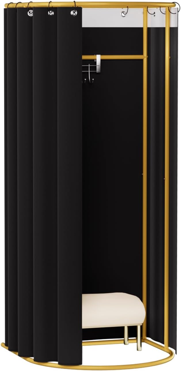 JVVMNJLK Clothing Store Fitting Room Divider, Portable Changing Room, Privacy Protection Movable Dressing Room Divider with Shading Curtain, Temporary Wall Portable Changing Room Partition