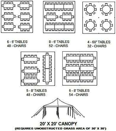 TentandTable 20' x 20' Premium Canopy Tent, Blue/White, Outdoor Pole Tent, 40-80 Person Capacity for Parties, Weddings, Events, Commercial and Residential Use, Large Heavy Duty Vinyl Canopy Tents
