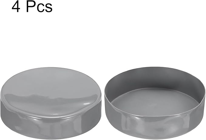 uxcell 4pcs Rubber End Caps 180mm ID Vinyl Round End Cap Cover Screw Thread Protectors Light Gray, 50mm Height