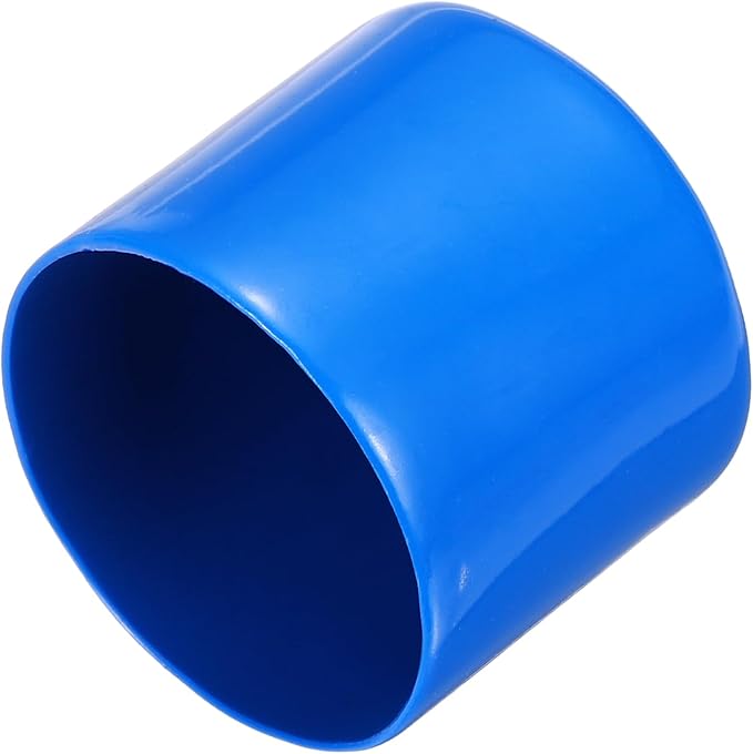 uxcell 4pcs Rubber End Caps 32mm(1.3 Inch) ID Vinyl Round End Cap Cover Screw Thread Protectors Blue, 30mm Height