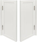 Solid Wood Interior Swing Door with Metal Hinges - Swinging Cafe Doors for Kitchen, Stairs, Bedroom Entrance & Partition (White, 35.43"X35.43")