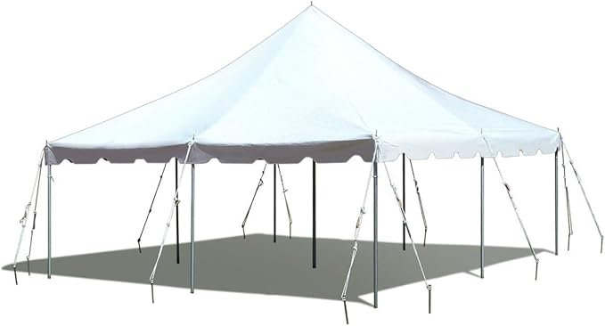 TentandTable 20' x 20' Premium Canopy Tent, White, Outdoor Pole Tent, 40-80 Person Capacity for Parties, Weddings, Events, Commercial and Residential Use, Large Heavy Duty Vinyl Canopy Tents
