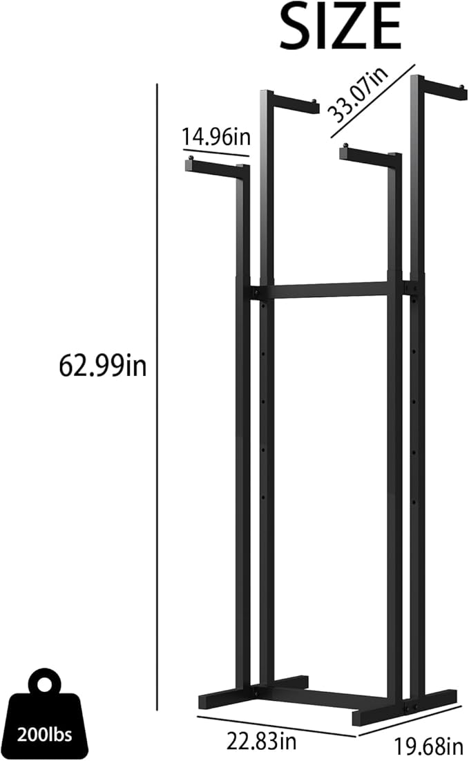 Black Clothes Racks with 4 Straight Arms, Metal Clothing Rack for Hanging Clothes, Freestanding Garment Rack Heavy Duty, 46" to 63" Adjustable Height Retail Clothing Rack for Boutiques Display