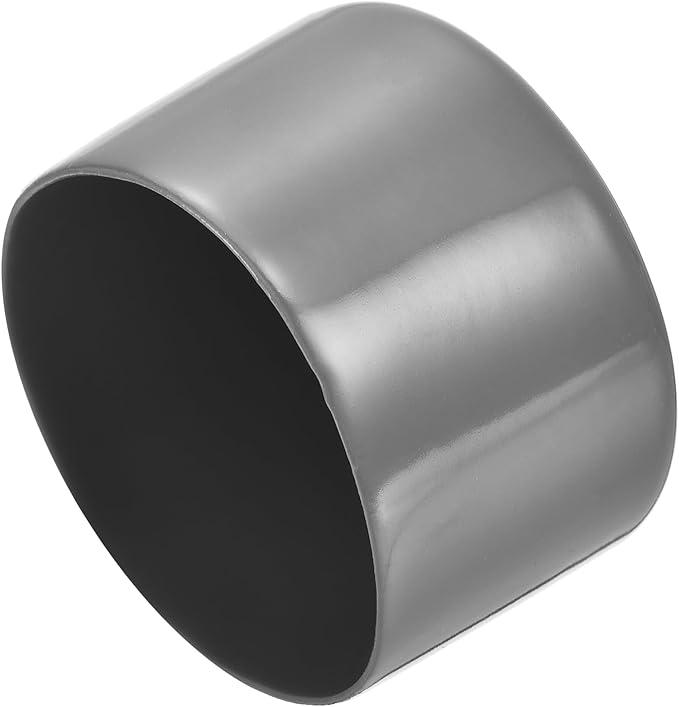 uxcell 4pcs Rubber End Caps 65mm(2 9/16") ID Vinyl Round End Cap Cover Screw Thread Protectors Dark Grey, 40mm Height