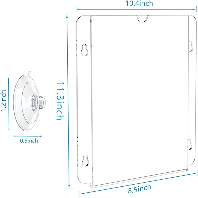 Pecmuikee Acrylic Window Sign Holder Suction Cups 8.5 x 11,Clear Acrylic Frames Wall Mount Advertising Signage Sign Holder for Glass Door Mall, Office, Home, Store, Restaurant (12 Pack)