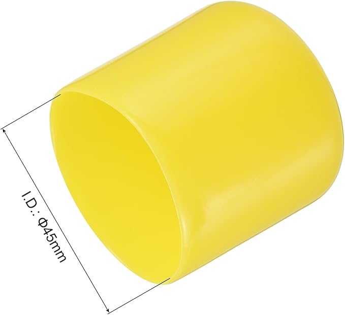 uxcell 4pcs Rubber End Caps 45mm(1 3/4") ID Vinyl Round Tube Bolt Cap Cover Screw Thread Protectors Yellow, 40mm Height