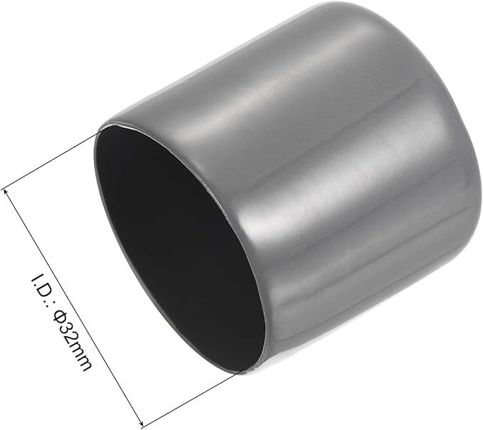 uxcell 4pcs Rubber End Caps 43mm ID Vinyl Round End Cap Cover Screw Thread Protectors Dark Grey, 40mm Height