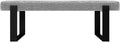 VANT Upholstered Bed Bench - Metallic Silver - Matte Black - Contemporary Modern, Bedroom Bench Seat, Hallway, or Entryway