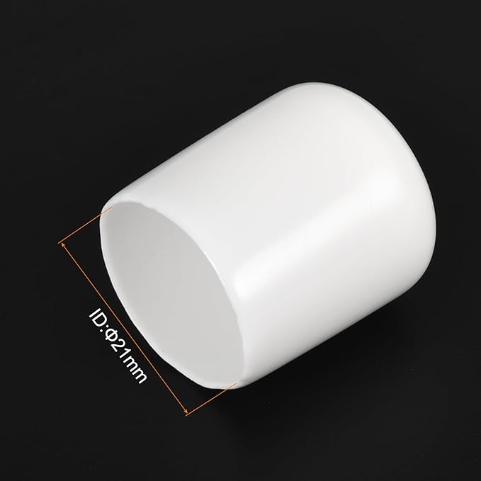 uxcell 5pcs Rubber End Caps 21mm ID Vinyl PVC Round Tube Bolt Cap Cover Screw Thread Protectors White