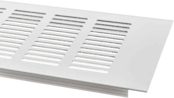 Vent Systems 19.69 x 3.94 (Outer Size) Air Supply Ventilation Grille - White Aluminum Rectangle Intake/Exhaust Door Vent Deflector - HVAC for Home Improvement Floor, Wall Duct Cover
