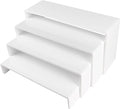 ELEGANTLIFE Acrylic Display Riser, 4.3mm Heavy Duty Crystal Display Stand Shelf Layered Aesthetic, Jewelry Display Shelf Risers for Décor, 4 Pack Set Multi-color (White)