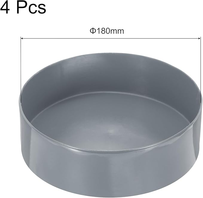 uxcell 4pcs Rubber End Caps 180mm(7 1/16 Inch) ID x 80mm(3 1/8 Inch) H Vinyl Round End Cap Cover Screw Thread Protectors Light Gray