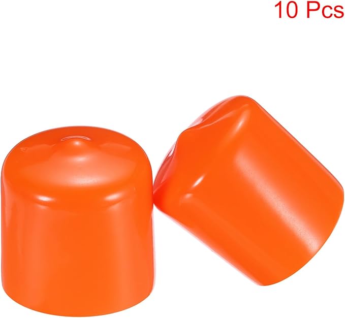 uxcell 10pcs Rubber End Caps 25mm(1") ID Vinyl Round End Cap Cover Screw Thread Protectors,Orange