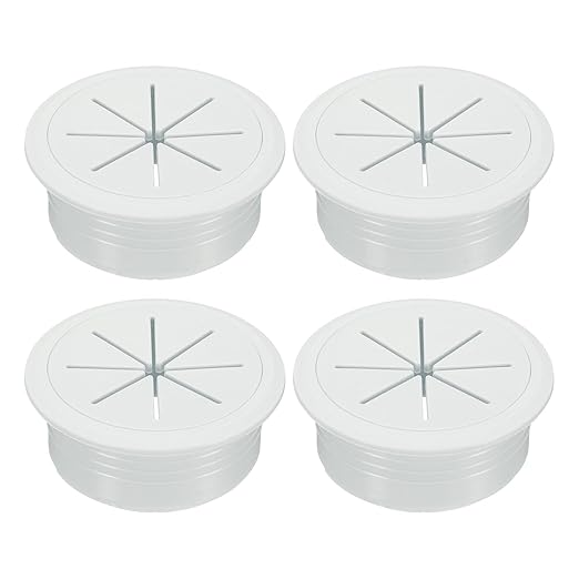 uxcell 4 Pcs Desk Grommet, 2.09 inch 53mm Desk Cable Hole Cover Wire Hole Insert for Home Office Table Cabinet Cord Organizer, Gray