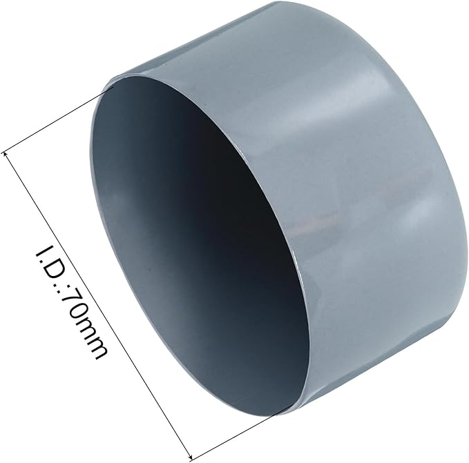 uxcell 4pcs Rubber End Caps 70mm ID Vinyl Round Tube Bolt Cap Cover Screw Thread Protectors Grey, 40mm Height