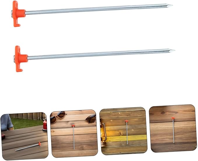 12pcs Heavy Duty Steel Tent Ground Anchors Thickened Metal Pegs for Camping Beach Hiking Deep Penetration for Enhanced Stability Soft Soil and Wind Resistance