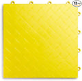 Big Floors RaceDeck Diamond Plate Design, Durable Interlocking Modular Garage Flooring Tile (Yellow, 12 Pack of 12 x 12" Tiles)