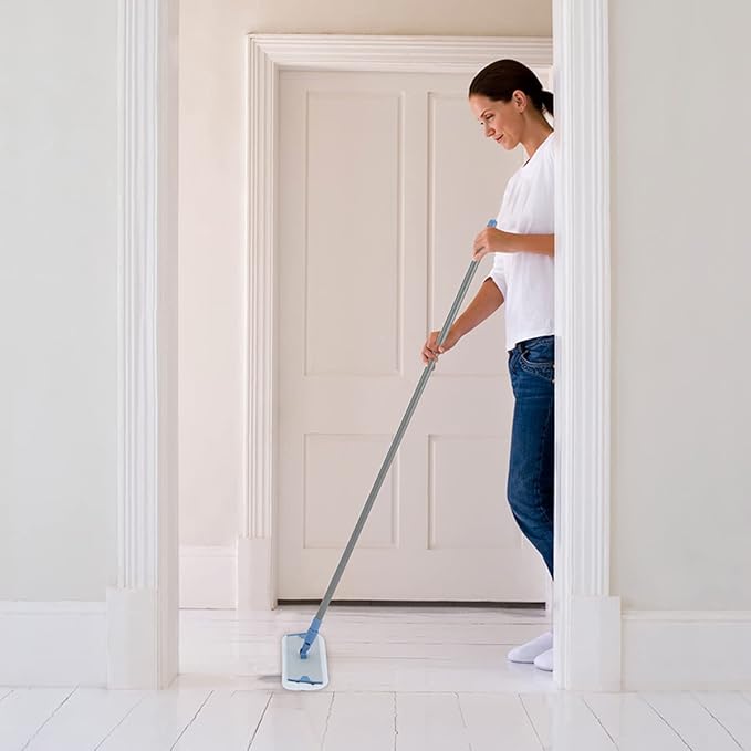 18'' Microfiber Mop for Floor Deep Cleaning, Extendable Long Handle with Aluminum Plate, Wet Mopping and Dry Dusting Chenille Pads Included Great for Hardwood, Laminate, Vinyl, Tile Cleaning