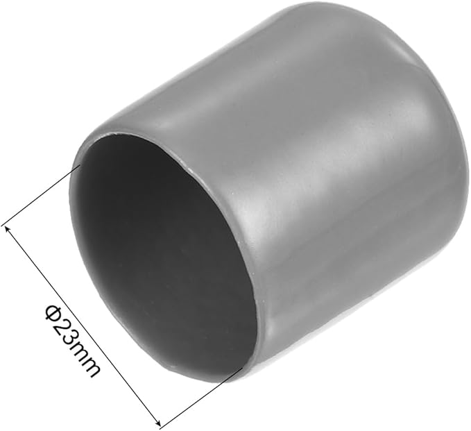 uxcell 5pcs Rubber End Caps Protective Caps 23mm ID Vinyl PVC Round Tube Bolt Cap Cover Screw Thread Protectors Light Gray